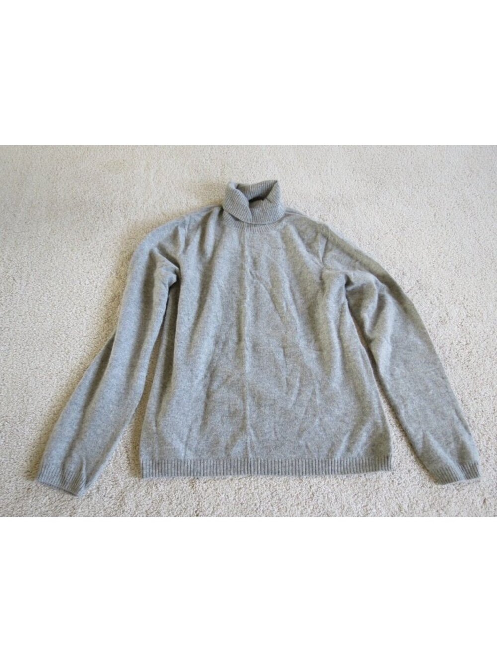 Women's Neiman Marcus Cashmere Sweater Gray Turtleneck Size Large Pullover